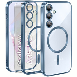 Etui do Samsung Galaxy A35 5G, Electro MagSafe, niebieskie + Szkło na ekran