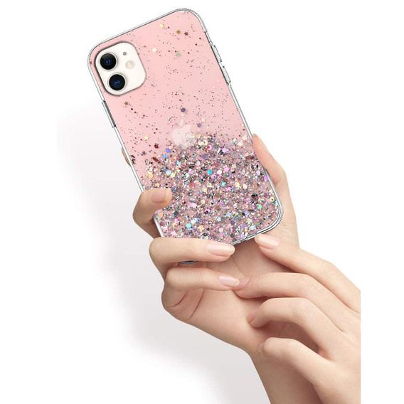 Etui do iPhone 11, Glittery, różowe