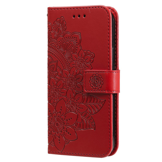 Etui z klapką do Xiaomi Redmi Note 13 5G, Mandala, czerwone