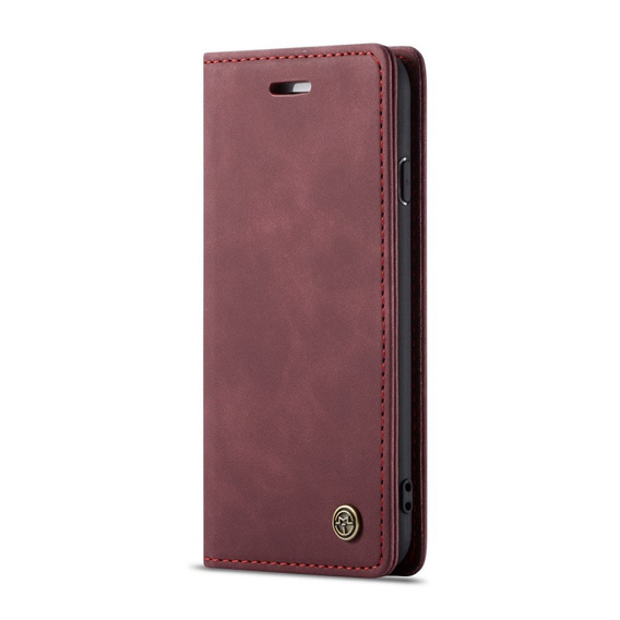 Etui CASEME do iPhone 7/8/SE 2020/SE 2022, Leather Wallet Case, bordowe