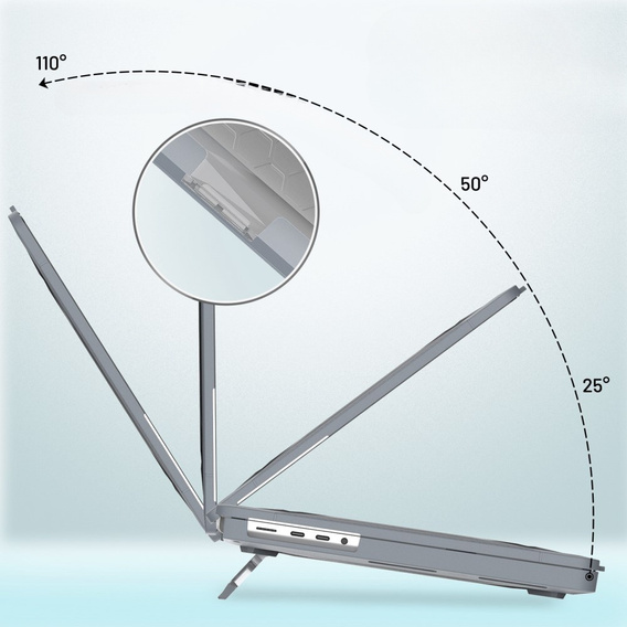  Etui Pancerne Kickstand do Macbook Pro 14 2021 A2442, Szare