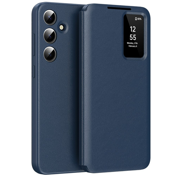 Etui do Samsung Galaxy A56 5G – Smart View z kieszenią na kartę, niebieskie