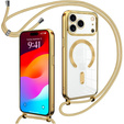 Etui do iPhone 17 Pro, Electro MagSafe, złote + Smycz