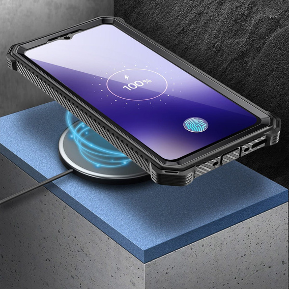 Pancerne Etui Supcase i-Blason Armorbox SP do Galaxy S24 FE, z klipsem i podstawką, czarne