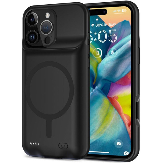 Etui z baterią do iPhone 16 Pro, ładujące Tech-Protect PowerCase 7000mAh, czarne