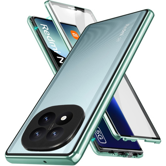 Etui do Xiaomi Redmi Note 14 Pro+ 5G, Magnetic Dual Glass, zielone