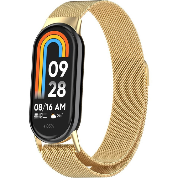 Pasek Bransoleta Milanese do Xiaomi Smart Band 10 / 9 / 8, Złoty