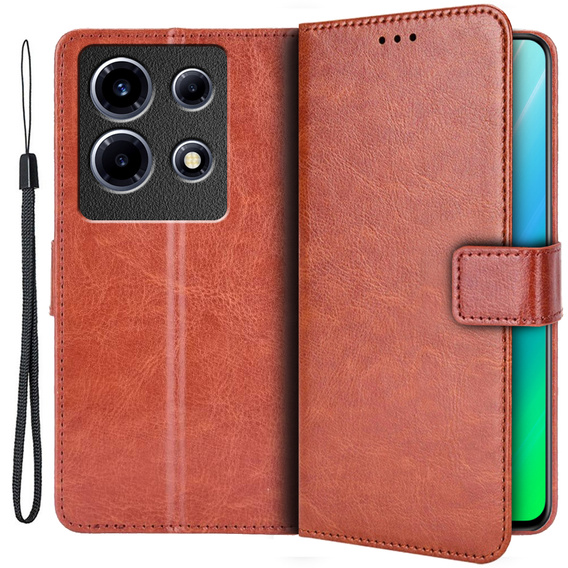 Etui z klapką do Infinix Note 30 VIP, Crazy Horse Wallet, brązowe