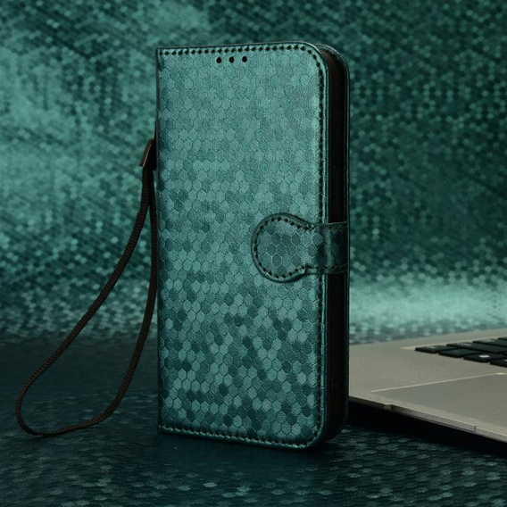 Etui z klapką do Xiaomi Redmi 15C 4G/LTE, Wallet Rhombus, zielone
