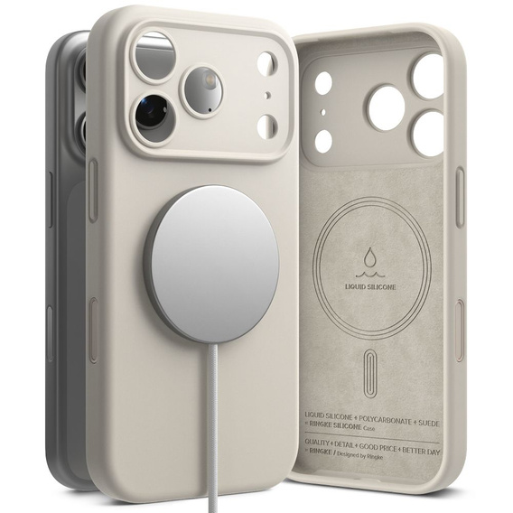 Etui Ringke do iPhone 17 Pro, Silicone MagSafe, Stone