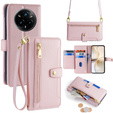 Etui z klapką do Realme 14 Pro 5G, Wallet Zipper Pocket, różowe