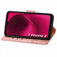 Etui z klapką do T Phone 3 5G, Butterfly, różowe rose gold