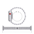 Bransoleta + Etui z Diamentami do Apple Watch 4/5/6/SE 44mm, Srebrne