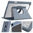 Etui do iPad 10.2" 2021/2020/2019 (9/8/7 gen.), z miejscem na rysik, Obrotowe 360°, Fioletowe