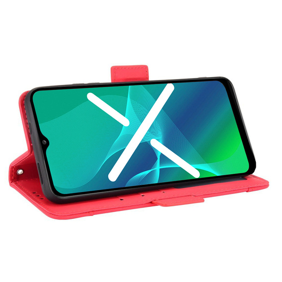 Etui z klapką do Oppo Reno7 Lite 5G, Card Slot, czerwone