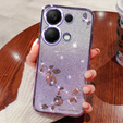 Etui do Xiaomi Redmi Note 13 Pro 4G / Xiaomi Redmi Note 14S / Xiaomi Poco M6 Pro 4G, Glitter Flower, fioletowe