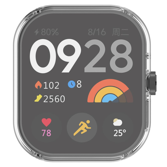 2w1 Etui z Osłoną na ekran do Xiaomi Redmi Watch 4, Przezroczyste