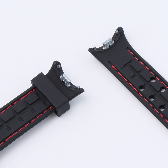 Pasek Silikonowy do Xiaomi Smart Band 10 / 9 / 8, Czarny / Czerwony