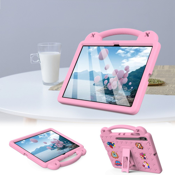 Etui dla dzieci Samsung Galaxy Tab S10 FE+, Pianka EVA, z Podstawką i Uchwytem – Różowe