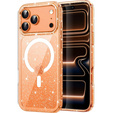 Etui do iPhone 17 Pro Max, do MagSafe, brokatowe, przezroczyste