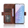 Etui z klapką do Xiaomi Redmi Note 14 4G, Card Slot, brązowe