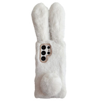 Etui do Samsung Galaxy S25 Ultra, Bunny Ears Furry, białe