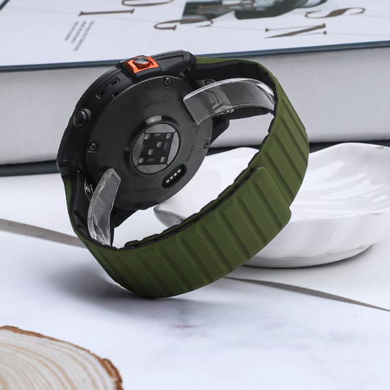 Pasek Silikonowy QuickFit do Garmin Fenix 26mm, Zielony / Czarny