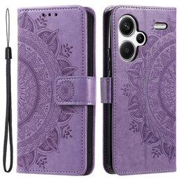 Etui z klapką do Xiaomi Redmi Note 13 Pro+, Mandala, fioletowe