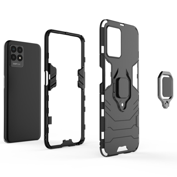Etui do Realme 8i, Kickstand Ring, czarne