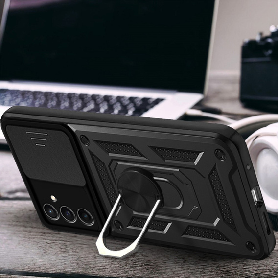 Etui pancerne do Samsung Galaxy S25 FE, CamShield Slide, czarne