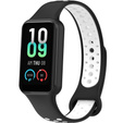 Pasek Silikonowy do Xiaomi Redmi Smart Band 2 / Xiaomi Smart Mi Band 8 Active, Czarny / Biały