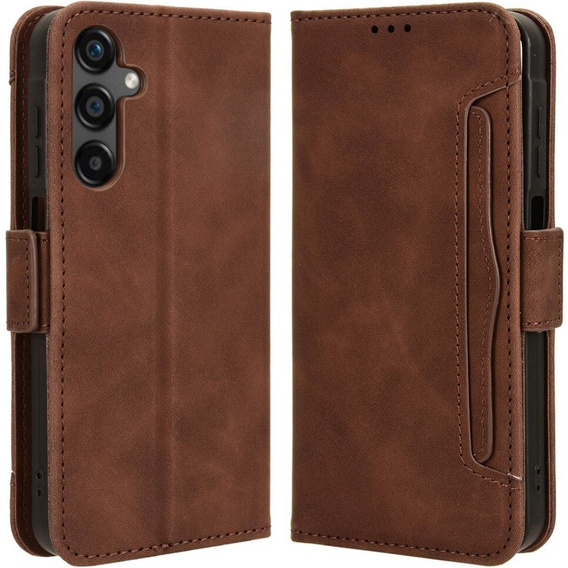 Etui z klapką do Samsung Galaxy M35, Card Slot, brązowe