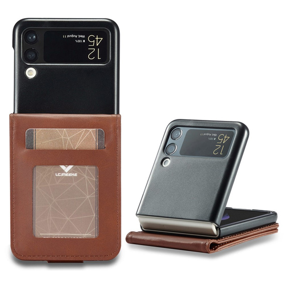 Etui z klapką do Samsung Galaxy Z Flip 4 5G, LC.IMEEKE, brązowe