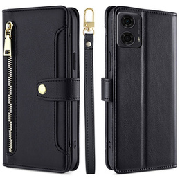 Etui z klapką do Motorola Moto G04 / G24 / G24 Power, Wallet Zipper Pocket, czarne