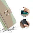 Etui z klapką do Samsung Galaxy A56 5G, Wallet Zipper Pocket, z lusterkiem, zielone