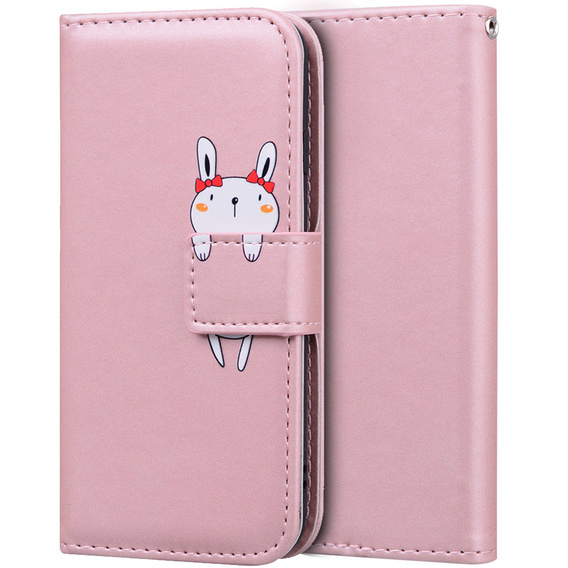 Etui Wallet do Motorola Moto E20/E30/E40, Bunny, Pink