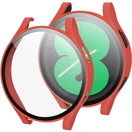 2w1 Etui + Szkło Hartowane do Samsung Galaxy Watch 4 44mm, Czerwone
