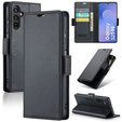 Etui do Samsung Galaxy S25 FE, ERBORD Glossy Litchi, portfel z klapką, czarne