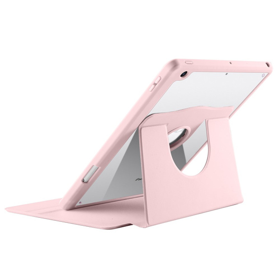 Etui do iPad 10.2" 2021/2020/2019 (9/8/7 gen.), z miejscem na rysik, Obrotowe 360°, Różowe