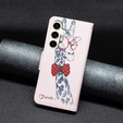 Etui z klapką do Samsung Galaxy S23 FE, Wallet, Giraffe różowe