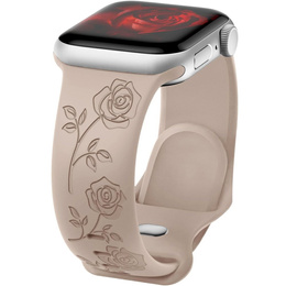 Pasek Silikonowy do Apple Watch 1/2/3/4/5/6/7/8/9/10/11/SE Ultra 1/2/3 42/44/45/46/49mm, Rose, Beżowy
