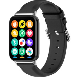 Pasek Skórzany do Xiaomi Smart Band 8 Pro / Xiaomi Smart Band 9 Pro, Czarny