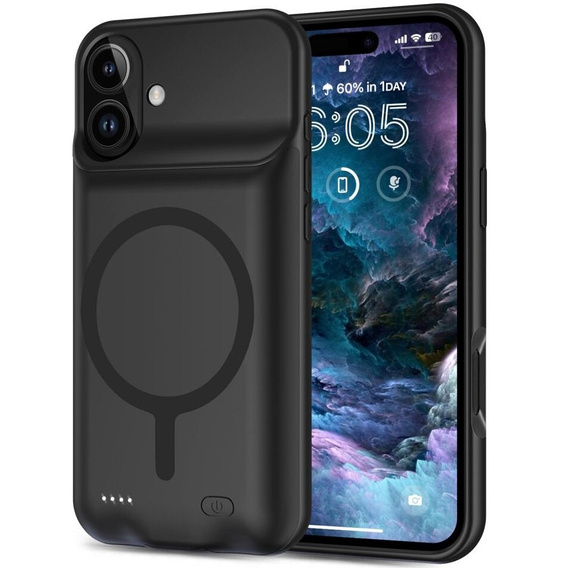 Etui z baterią do iPhone 16, ładujące Tech-Protect PowerCase 7000mAh, czarne