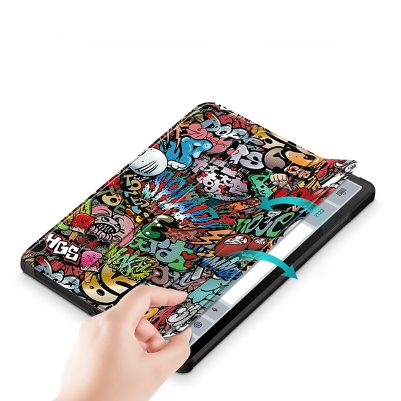 Etui do Samsung Galaxy Tab S9, Smartcase Hybrid z miejscem na rysik, graffiti