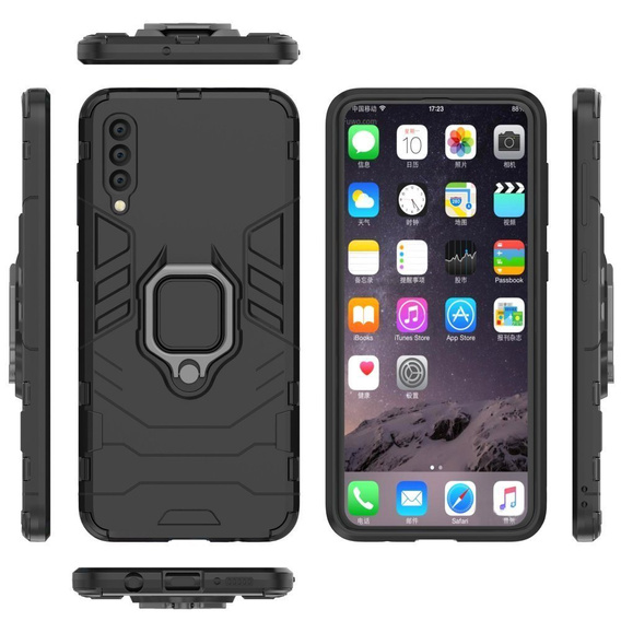 Etui do Samsung Galaxy A50/A50S/A30S, Kickstand Ring, czarne