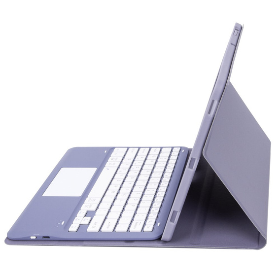 Etui z klawiaturą do iPad Pro 13" 2024 (7 gen.), Leather Pen Slot TouchPad, fioletowe