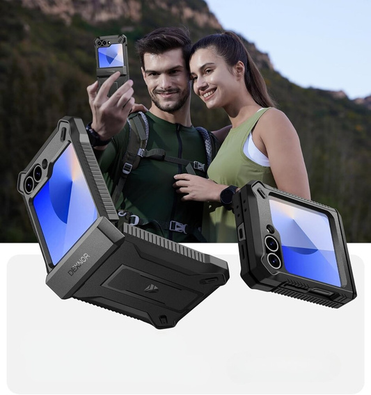 Etui pancerne do Samsung Galaxy Z Flip7 FE / Z Flip6, Dexnor, czarne