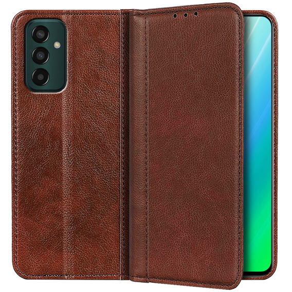 Etui do Samsung Galaxy M13 4G, Wallet Litchi Leather, brązowe