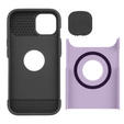 Etui do iPhone 13 / iPhone 14, ERBORD MagSafe Cam Slider, fioletowe + Szkło na ekran