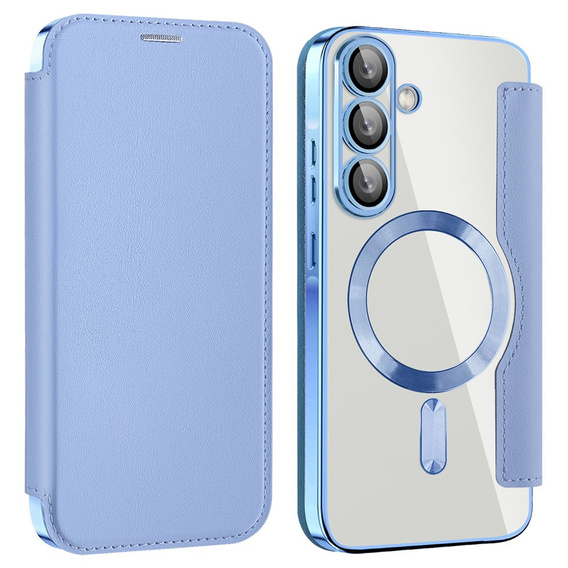 Etui z klapką do Samsung Galaxy A26 5G, RFID Wallet MagSafe z ochroną aparatu, niebieskie